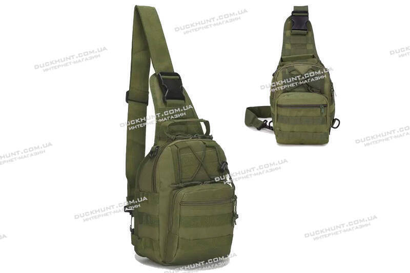 Тактична сумка нагрудна, армійська, колір зелений