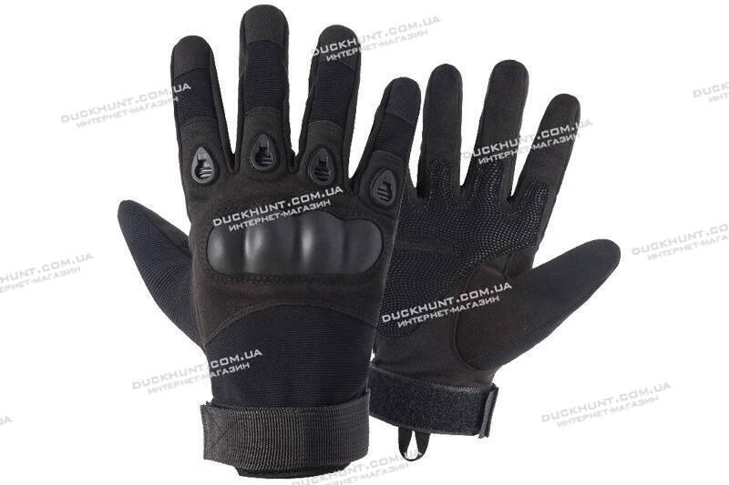 Тактические перчатки полнопалые чёрного цвета