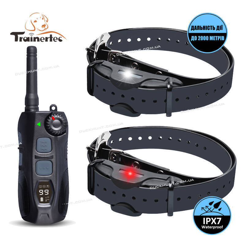 Электроошейник Trainertec DT 4200 с подсветкой для 2х собак. Радиус действия до 2000 м