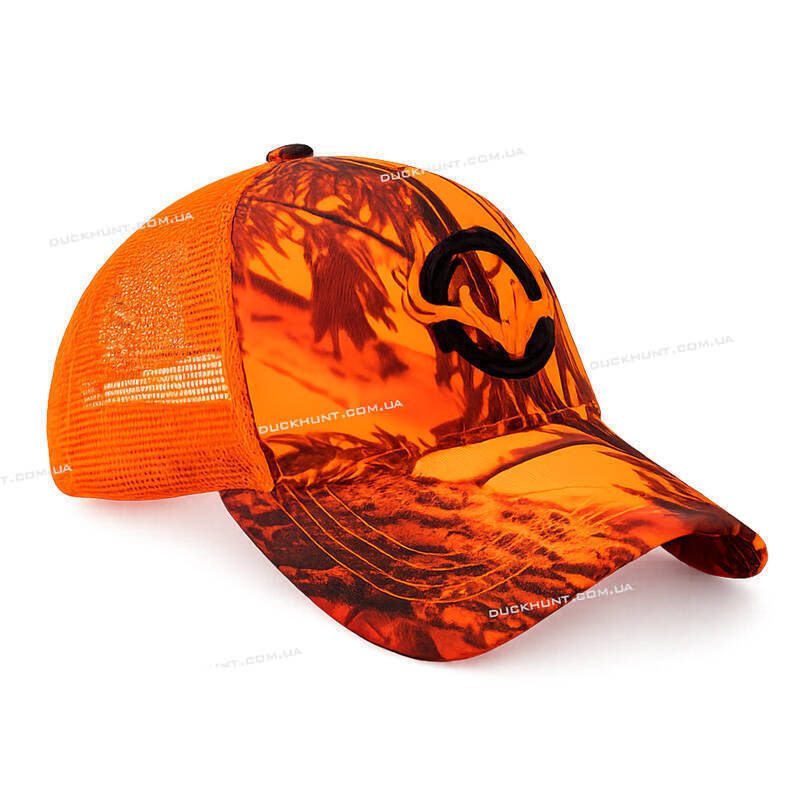 Кепка бейсболка сигнальная с вышивкой, сетка Orange Upland Mash фото