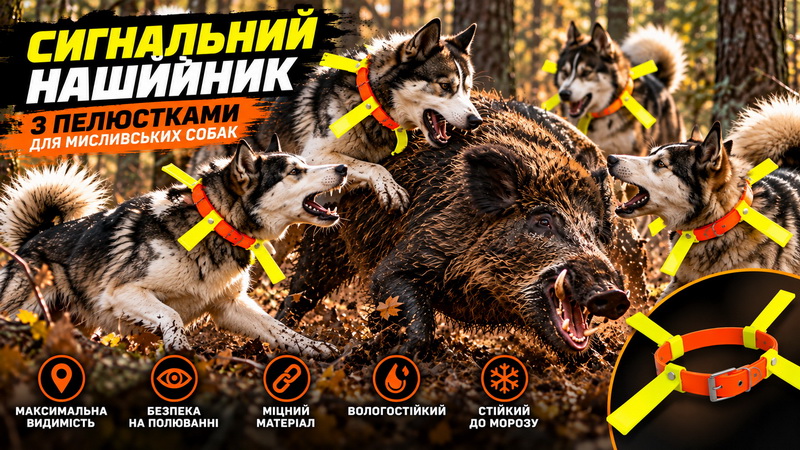 osheynik-dlya-sobak-s-lipestkami-dlya-ohoti-oranzheviy-30mm